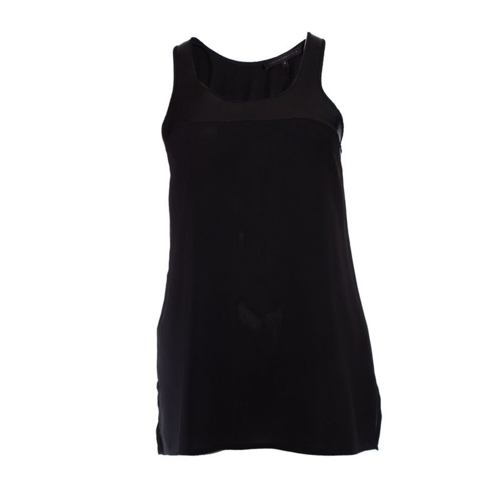 Victoria Beckham Black top with leather details.